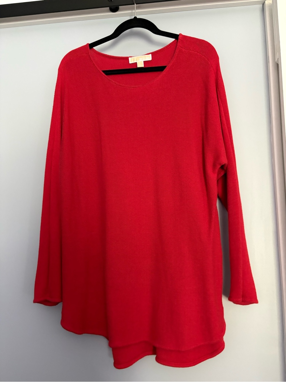 Michael Kors Vibrant Red Long-Sleeve Knit Tunic